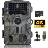 FunKind Wildkamera 4K 50MP, Wildtierkamera mit Nachtsicht Bewegungsmelder Weitwinkel 120°, 850nm IR LEDs Nachtsichtkamera, Nachtsicht bis zu 25 m, Jagdkamera mit 32 GB SD, Wasserdicht IP65