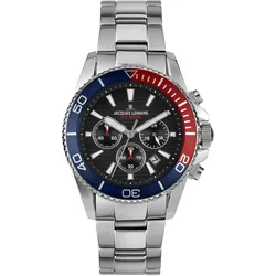 Jacques Lemans 1-2206J Herrenuhr für Taucher Chronograph Edelstahl/Schwarz