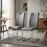 MCA Furniture Schwingstuhl Köln Kunstleder grau 2er Set