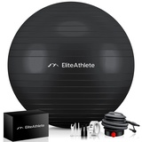 EliteAthlete Gymnastikball Sitzball Büro ergonomisch mit Anti Burst System - Fitness Pilates Schwangerschaft - Schwangerschaftsball Fitnessball Yogaball - Yoga Ball 65cm inkl. Luftpumpe