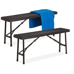 relaxdays Bierbänke 10035749_0 braun Kunststoff 100,0 cm, 2 St.