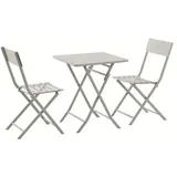 MWH Das Original MWH Balkonset Lido 3 tlg. Stahl Grau Taupe