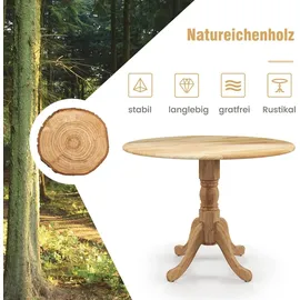Costway Küchentisch Ø 100 cm naturbelassen
