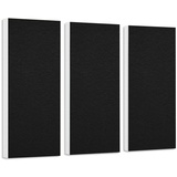 platino24 Schallabsorber-Set Colore aus Basotect G+ mit Akustikfilz, 3 Elemente in Schwarz je 825x275x50mm, Verbesserung der Raumakustik