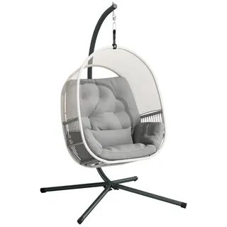 Outsunny Hängesessel oval Hellgrau 1-Sitzer mit Gestell 