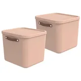 Rotho Maloja Aufbewahrungsbox 39,5 x 38,0 x 34,0 cm 2-tlg. rosa