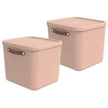 Rotho Maloja Aufbewahrungsbox 39,5 x 38,0 x 34,0 cm 2-tlg. rosa