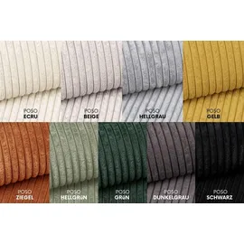 Kaiser Möbel Ecksofa mit Schlaffunktion und Bettkasten, Sofa U-form, Couch U-form Capri Poso Beige