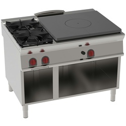 Gasgrillplatte 3 brenner auf offenem unterstützungsgestell - 1200x900x900 mm - 25,5 Kw - 48020313 Eurast