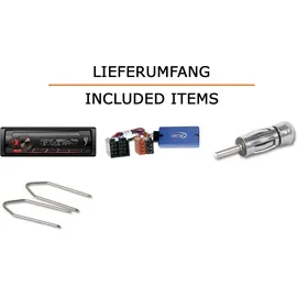 JUST SOUND best choice for caraudio Autoradio Einbaupaket mit Pioneer MVH-S320BT passend für Opel Vectra B mit Lenkradfernbedienung | Bluetooth USB