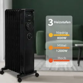 Kumtel Ölradiator KUM-1225 2000 W schwarz