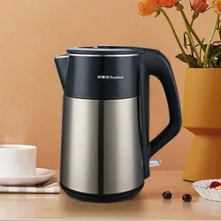 Wasserkocher 1.8 l 1500 W Automatische Abschaltung Edelstahl 360° Sockel Schwarz