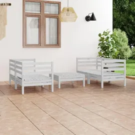 vidaXL Garten-Lounge-Set 5-tlg. weiß Kiefer
