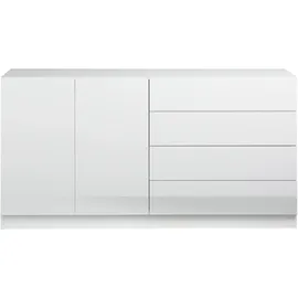 borchardt Möbel Vaasa 152 x 79 x 35 cm Weiß matt / Weiß hochglanz