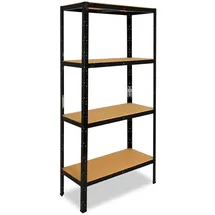 shelfplaza BLACK 180x80x60 cm Schwerlastregal schwarz mit 4 Böden und 175 kg Traglast pro Boden