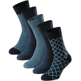 SCHIESSER Socken "Bluebird", Baumwoll-Mix, uni/gemustert Blau/gemustert 39-42,