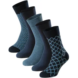 SCHIESSER Socken "Bluebird", Baumwoll-Mix, uni/gemustert Blau/gemustert 39-42,