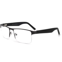 RICH MODE Herren Metallbrille Brillen Rechteck Halber Rahmen Klarglas Gläser Grau Brillen
