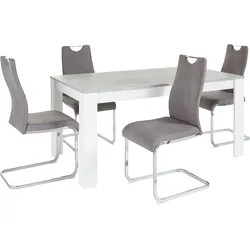 Essgruppe HOME AFFAIRE "Milano", grau, Sitzmöbel-Sets, 4 Stühle und 1 Tisch