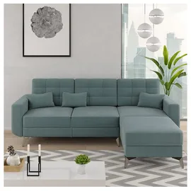 VitaliSpa Ecksofa York Webstoff blau