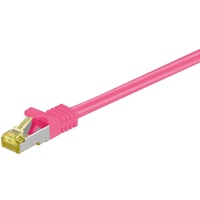 goobay RJ45 Patchkabel CAT 6A S/FTP (PiMF) mit CAT 7 Rohkabel / 500 MHz Netzwerkkabel / Internetkabel RJ 45 Stecker / LAN Kabel / Magenta