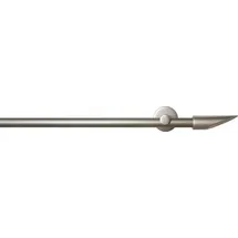 GARESA Gardinenstange GARESA "SEFRA", grau (nickelfarben), L:320cm Ø:16mm, Aluminium, Gardinenstangen, Vorhanggarnitur,Innenlaufgarnitur, verlängerbar, Endknopf Keil
