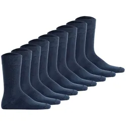 Hudson Unisex Socken, 9er Pack - Simply, Basic Socken, einfarbig Blau meliert 43-46