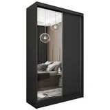 masseno Schwebetürenschrank PATRIZIA 120 x 216 x 61 cm Schwarz