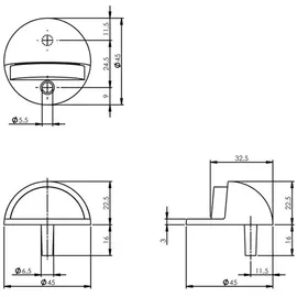 INTERSTEEL Türstopper Schwarz 45 mm