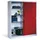 C+P CP Stahlschrank 2159-00 lichtgrau, rubinrot 160,0 x 50,0 x 195,0 cm, aufgebaut