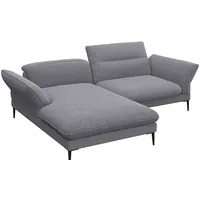 flexlux Ecksofa FLEXLUX "Salino, Funktionssofa mit Recamiere, Relaxsofa, Ecksofa", grau (steel), B:245cm H:88cm T:182cm, 100% Polyester, Sofas, Ecksofa, Sofa mit Arm- und Kopfteil-Verstellungen, Kaltschaum & Stahl-Wellen