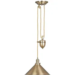 Provence 1-flammige Pendelleuchte „Rise and Fall“ – gealtertes Messing - PV-P-AGB