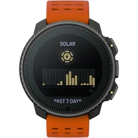 Suunto Vertical Solar BT 49 mm Edelstahlgehäuse schwarz Silikonarmband orange M