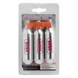 Barbieri Kartuschenpumpe 16g CO2 Fahrradpumpe (3 Stück) silber Edelstahl