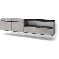 SKRAUT HOME Lowboard, Hellgrau, Rechteckig, 200x45x35 cm, Wohnzimmer, Wohnwände,