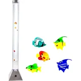 ETC Shop LED RGB Wasser Säule Stand Leuchte Deko 10 Fische Steh Lampe Kabel Schalter Farbwechsel