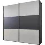 Wiemann Schwebetürenschrank Korfu 197,3 x 236 x 67 cm Grau/Schwarz