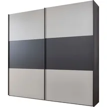 Wiemann Schwebetürenschrank Korfu 197,3 x 236 x 67 cm Grau/Schwarz