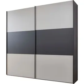 Wiemann Schwebetürenschrank Korfu 197,3 x 236 x 67 cm Grau/Schwarz