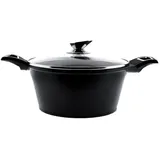 COFI Kochtopf Kasserolle 32cm Kochgeschirr mit Antihaftbeschichtung Induktion schwarz