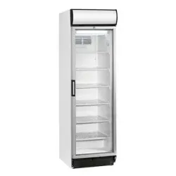 Nordcap Glastürtiefkühlschrank TK 300 G-CP, mit statischer Kühlung, Glastür und Griff und Webe-Display