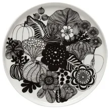 Marimekko Oiva-Siirtolapuutarha Frühstücksteller 20 cm schwarz/weiß 1 Stück