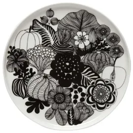 Marimekko Oiva-Siirtolapuutarha Frühstücksteller 20 cm schwarz/weiß 1 Stück