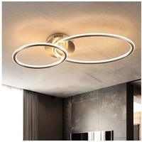 ZMH LED Deckenleuchte Wohnzimmer Schlafzimmer Küche Flur Büro Ringe Design Warmweiß 41W Eisen Aluminium