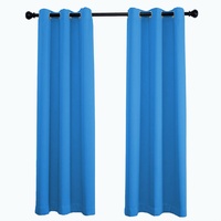 Vorhang - Ösen Schal Vorhang, Blickdicht Thermo Schalldämmend, für Wohnzimmer Dekorative - Saphirblau- 170x246cm