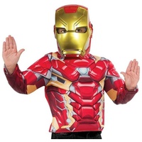 Rubie ́s Kostüm Iron Man Muskelshirt Kostümset, Eisenharte Superhelden-Verkleidung mit Oberteil und Maske rot