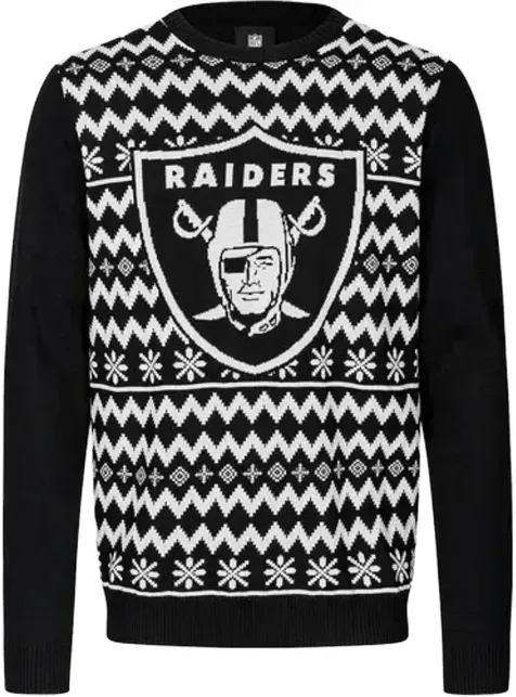 FOCO NFL LVR Ugly Christmas Sweatshirt Schwarz