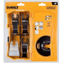 DeWalt DT 20715-QZ Multitool Zubehör 5 tlg. für Holz, Holz mit Nägeln, Kunststoff, Gipskarton, Lack- und Kleberesten