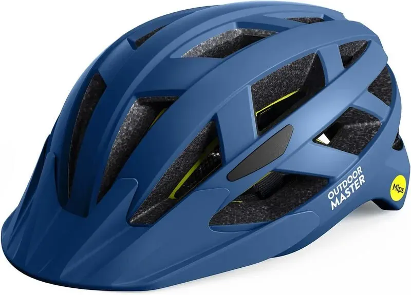 OutdoorMaster MIPS Gem I Erwachsenen-Fahrradhelm für Freizeit – Pavement Ocean Blue, M