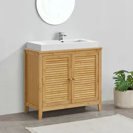 [en.casa] Waschbeckenunterschrank Värmdö 67 x 60 x 30 cm Beige